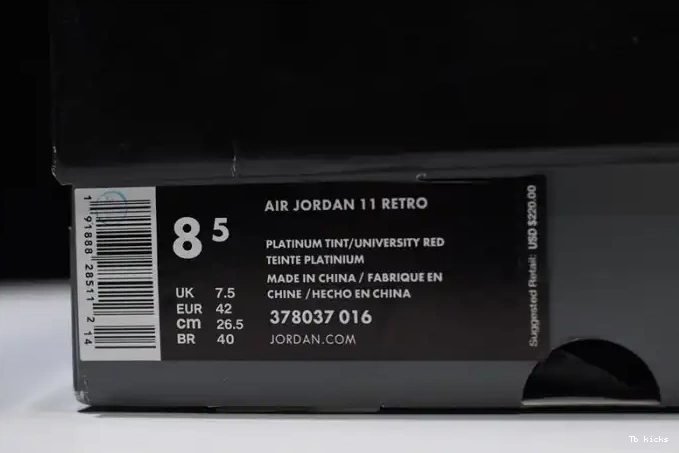 Cheap TBK Tint Retro Jordan 378037-016 Air 11 Platinum 0531